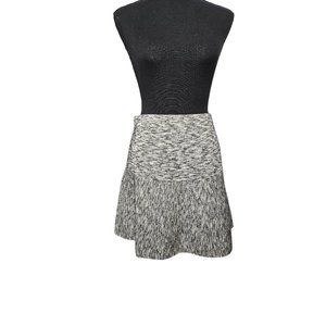 Theory Wool Gida KB Evian Space Knit Flounce Hem Skater Skirt Women Medium